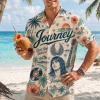 Journey Don't Stop Believin' Vintage Classic Rock Retro Tropical Summer Hawaiian Shirt