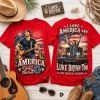 Luke Bryan America 250 Years Of Freedom Patriotic Country Music Red Graphic T-Shirt
