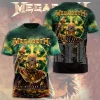 Megadeth This Was Our Life Tour 2026 Vic Rattlehead Heavy Metal Band 3D Graphic T-Shirt