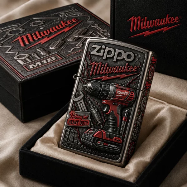 Milwaukee Tools M18 Heavy Duty 3D Embossed Collectible Windproof Zippo Lighter