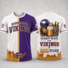 Minnesota Vikings Funny Sorry Wife Beer O'Clock Est 1961 Game Day Tailgate 3D T-Shirt