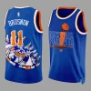New York Knicks Jalen Brunson 11 New York Forever Limited Edition Blue Basketball Jersey