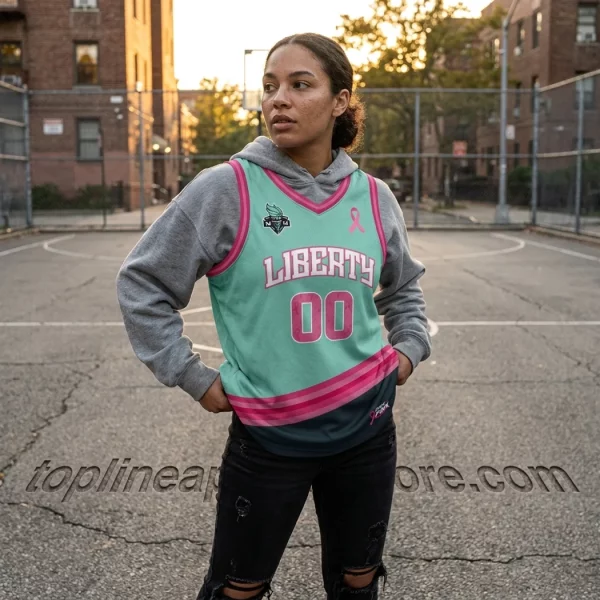New York Liberty WNBA Rock The Pink Breast Cancer Awareness Custom Basketball Jersey