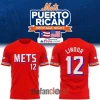 New York Mets Francisco Lindor Puerto Rican Heritage Night Special Edition Red T-Shirt