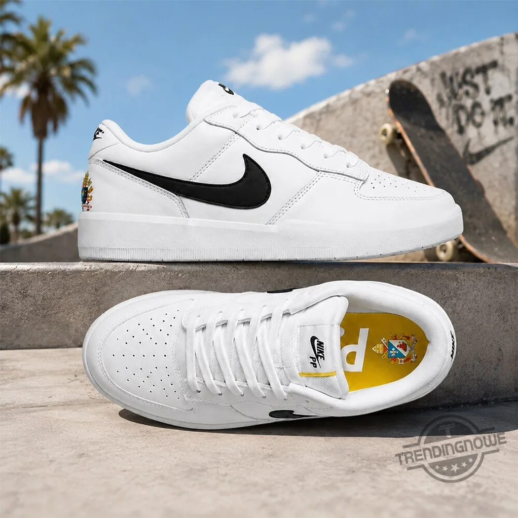 Nike Pope Leo XIV Vatican 2026 Limited Edition Commemorative White Leather Sneakers Nike Pope Leo XIV Vatican 2026 Limited Edition Commemorative White Leather Sneakers