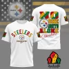 Pittsburgh Steelers NFL Juneteenth Unity No One Fights Alone 1865 3D Graphic T-Shirt