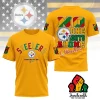 Pittsburgh Steelers NFL Juneteenth Unity No One Fights Alone 1865 3D Graphic T-Shirt