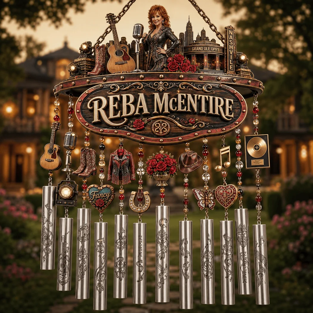 Reba McEntire Country Music Legend Vintage Decorative Outdoor Garden Hanging Wind Chime Reba McEntire Country Music Legend Vintage Decorative Outdoor Garden Hanging Wind Chime