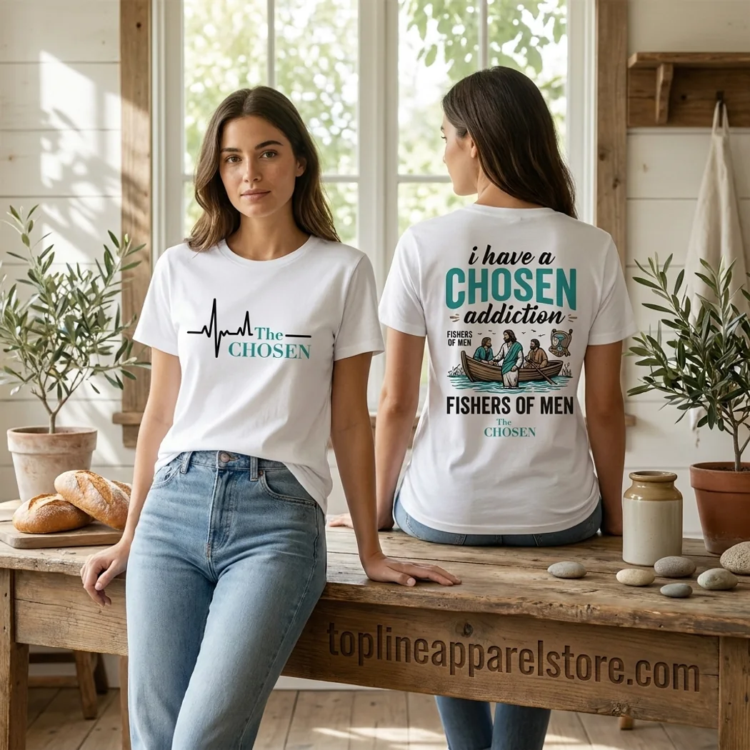 The Chosen TV Series I Have a Chosen Addiction Heartbeat Christian Double Sided Graphic T-Shirt The Chosen TV Series I Have a Chosen Addiction Heartbeat Christian Double Sided Graphic T-Shirt