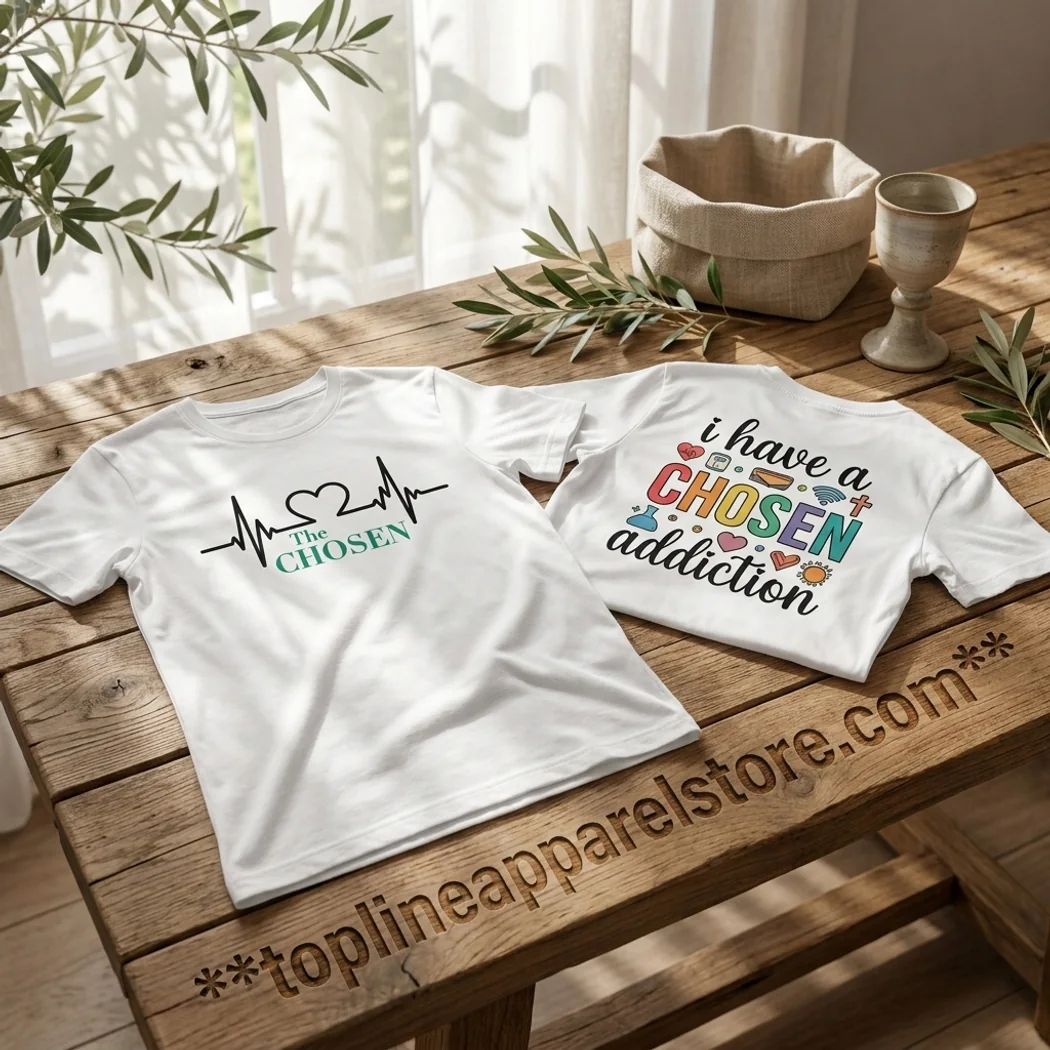 The Chosen TV Series I Have a Chosen Addiction Heartbeat Christian Double Sided Graphic T-Shirt The Chosen TV Series I Have a Chosen Addiction Heartbeat Christian Double Sided Graphic T-Shirt