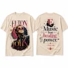 Vintage Elton John Rocket Man Music Has Healing Power Graphic T-Shirt