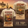ZZ Top 57th Anniversary Gimme All Your Lovin La Grange Vintage Texas Desert Rock 3D T-Shirt