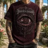 Bring Me The Horizon BMTH Gothic Eye Premium 3D Embossed Burgundy Heavy Metal T-Shirt