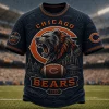 Chicago Bears Monsters of the Midway Vintage Premium 3D Embossed T-Shirt