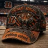 Cincinnati Bengals Est 1968 Problem Solved Ripped Tiger Retro Distressed Baseball Cap