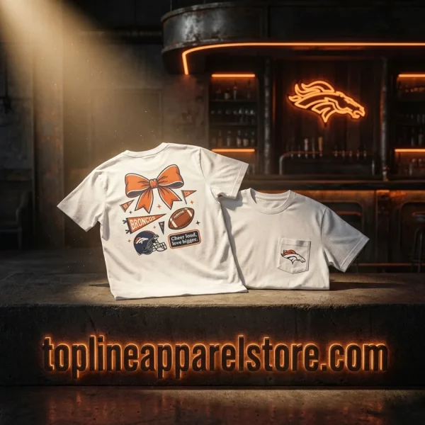 Denver Broncos Mom Game Day Club Retro Bow Graphic T-Shirt