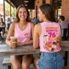 Dunkin Donuts 76th Anniversary Celebrating 76 Years Pink Coffee and Donuts Graphic Tank Top