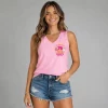 Dunkin Donuts 76th Anniversary Celebrating 76 Years Pink Coffee and Donuts Graphic Tank Top