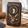 Fleetwood Mac Vintage Western Tooled Brown Leather Belt Phone Holster