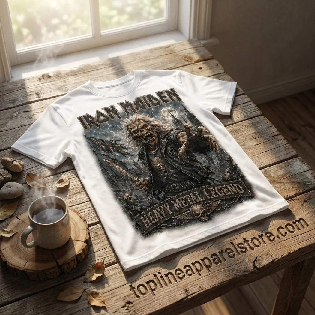 Iron Maiden Heavy Metal Legend Louder Than Ever Eddie Double Sided Graphic T-Shirt Iron Maiden Heavy Metal Legend Louder Than Ever Eddie Double Sided Graphic T-Shirt