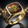 Iron Maiden Killers Eddie Gold 3D Engraved Heavy Metal Rock Band Signet Ring