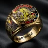 Iron Maiden Killers Eddie Gold 3D Engraved Heavy Metal Rock Band Signet Ring