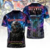 Iron Maiden Run For Your Lives World Tour 2026 Megadeth Anthrax Space Eddie 3D All-Over Print T-Shirt