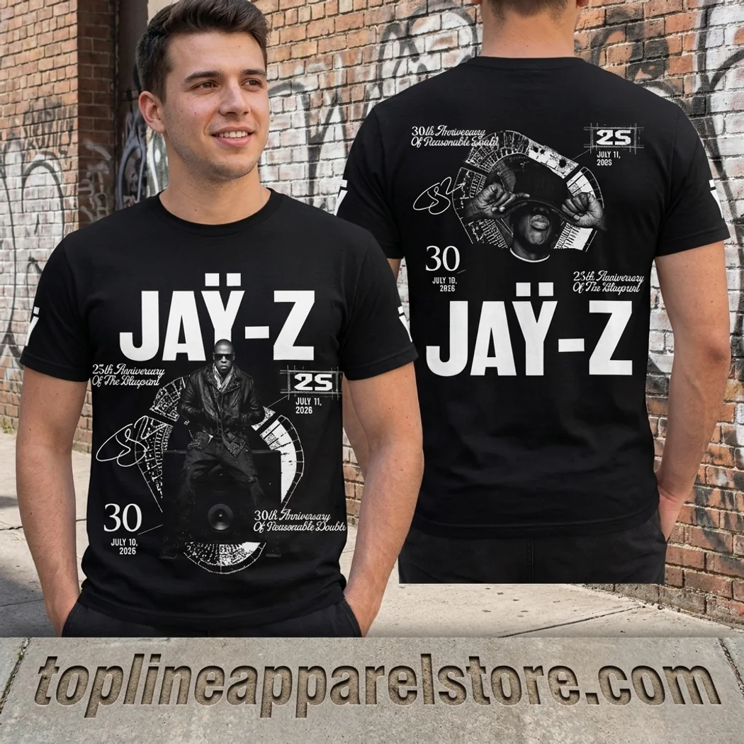 Jay-Z 30th Anniversary Reasonable Doubt and The Blueprint Vintage Hip Hop Graphic T-Shirt Jay-Z 30th Anniversary Reasonable Doubt and The Blueprint Vintage Hip Hop Graphic T-Shirt