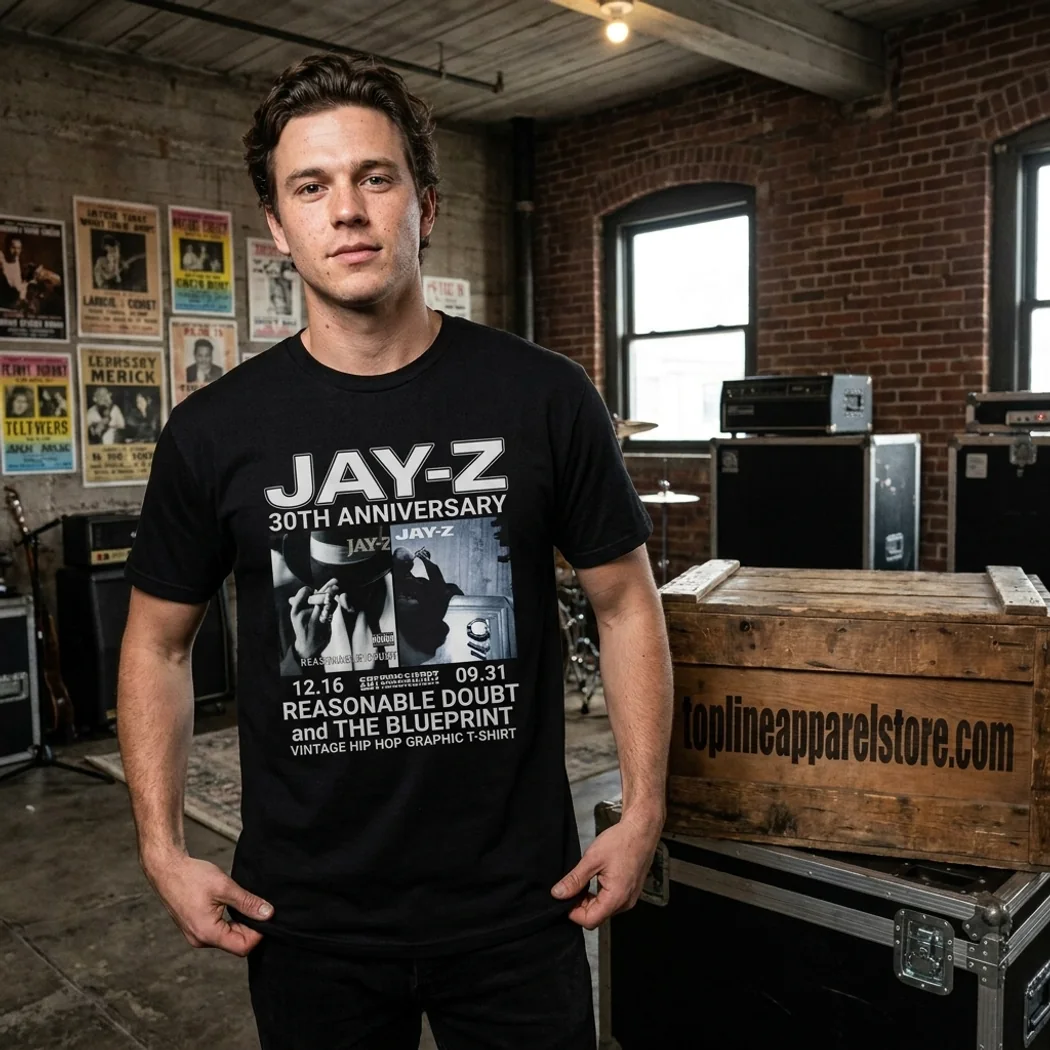 Jay-Z 30th Anniversary Reasonable Doubt and The Blueprint Vintage Hip Hop Graphic T-Shirt Jay-Z 30th Anniversary Reasonable Doubt and The Blueprint Vintage Hip Hop Graphic T-Shirt