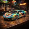 Jimmy Buffett 50th Anniversary Limited Edition Margaritaville Tie-Dye Lamborghini Aventador LP700-4 Diecast Collector Car