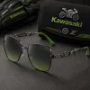 Kawasaki Z Series Motorcycle Biker Premium Square Metal Frame Green Rhinestone Sunglasses