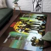 KISS Love Gun Rock Band Printed Signatures Vintage Music Decor Rectangular Area Rug