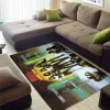 KISS Love Gun Rock Band Printed Signatures Vintage Music Decor Rectangular Area Rug