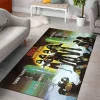 KISS Love Gun Rock Band Printed Signatures Vintage Music Decor Rectangular Area Rug