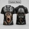 Las Vegas Raiders Funny Monkey Helmet Personalized Custom Name NFL Football Fan 3D T-Shirt