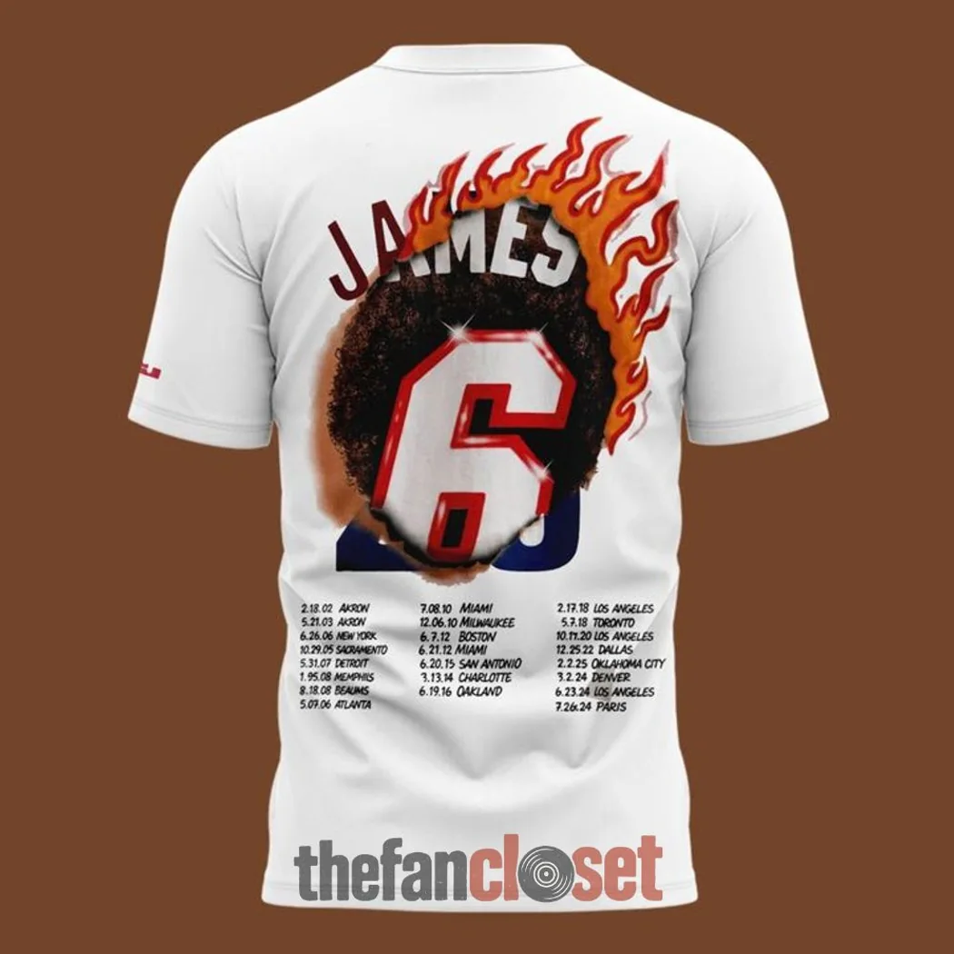 LeBron James Miami Heat 6 Good Intentions Flame Graphic T-Shirt LeBron James Miami Heat 6 Good Intentions Flame Graphic T-Shirt