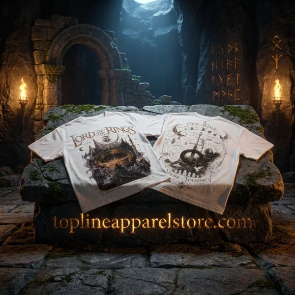 Lord of the Rings Vintage Middle-earth Map Premium Graphic Oversized T-Shirt