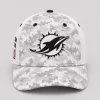 Miami Dolphins NFL Salute to Service Military US Flag White Digital Camo Cap