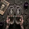 Misfits Crimson Ghost Fiend Club Punk Rock Skull Canvas Slip-On Loafer Shoes