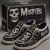 Misfits Crimson Ghost Fiend Club Punk Rock Skull Canvas Slip-On Loafer Shoes