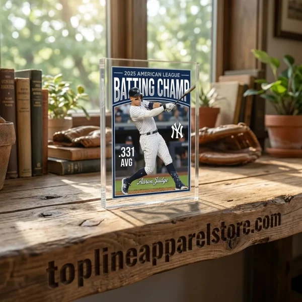 New York Yankees Aaron Judge 2025 AL Batting Champion Commemorative Baseball Memorabilia Collectible Acrylic Plaque
