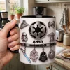 Personalized Galactic Empire Inspired Custom Name 3D Metallic Style Ceramic Accent Mug
