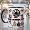 Personalized Galactic Empire Inspired Custom Name 3D Metallic Style Ceramic Accent Mug