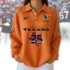 Personalized Houston Texans 25 Seasons Anniversary Commemorative Navy Blue Long-Sleeve Polo Shirt