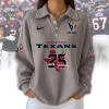 Personalized Houston Texans 25 Seasons Anniversary Commemorative Navy Blue Long-Sleeve Polo Shirt