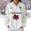 Personalized Houston Texans 25 Seasons Anniversary Commemorative Navy Blue Long-Sleeve Polo Shirt