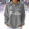 Personalized Kilmarnock FC Custom Name Royal Blue Long Sleeve Polo Sweatshirt