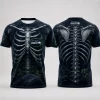 Seattle Seahawks 3D Skeleton Ribcage Graphic Gothic Spooky NFL Football Fan T-Shirt