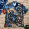 Tennessee Titans NFL Funny Raccoon Mascot Tropical Beach Summer Button Down Hawaiian Shirt