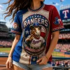 Texas Rangers Mascot Rangers Captain EST 1972 Premium 3D Embossed Style Graphic T-Shirt